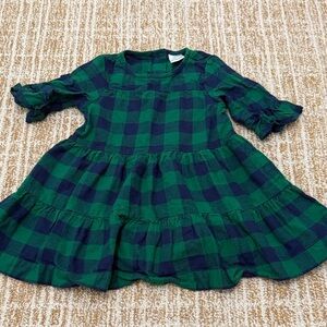 Hanna Andersson Green and Blue Plaid Girls Dress